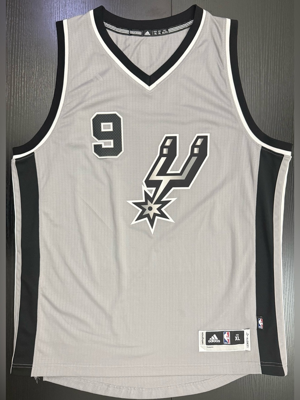 Adidas Tony Parker San Antonio Spurs #9 Grey Alternate Swingman Jersey Men’s XL